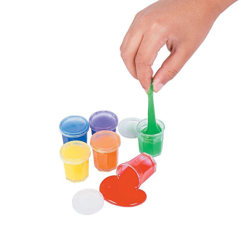 Mini Slime Party Favors, Pink and Green, 16 Pieces
