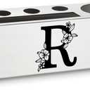 Letter R Monogram Personalized Pencil Holder Gifts for Work Bestie Coworker Workmate Friends Colleague Office Desk Decor Organizer Accessories Stainless Steel Pen Holders Apen27