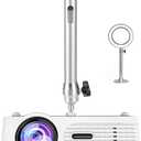 2-Be-Best Universal Mini Projector Mount Ceiling Mount with 360 Rotation and 180 Tilt for Home Theater, Office, Camera, LED Light (8.7 in, Silver)