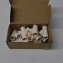 MECCANIXITY 10 Pcs PVC Fitting, 3 Way 45 Degree 1" 0.98" PVC Connectors PVC Elbow PVC Pipe Fittings PVC Coupling PVC Furniture Corner Connector for DIY Garden Support Structure, White