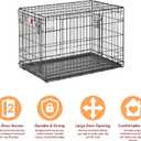 MidWest Homes for Pets 36-Inch LifeStages Crate for Medium-Large Breeds, 41-70 lbs, Double Door Folding Dog Crate with Divider Panel, Leak-Proof Tray & Secure Latch, Heavy-Duty & Easy to Assemble