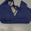 AUROLA Influence Strappy Bra Sports Bras for Women, Backless Padded Impact Strappy Bra Workout Gym Yoga with Removable Cups (Small, Ensign Blue)