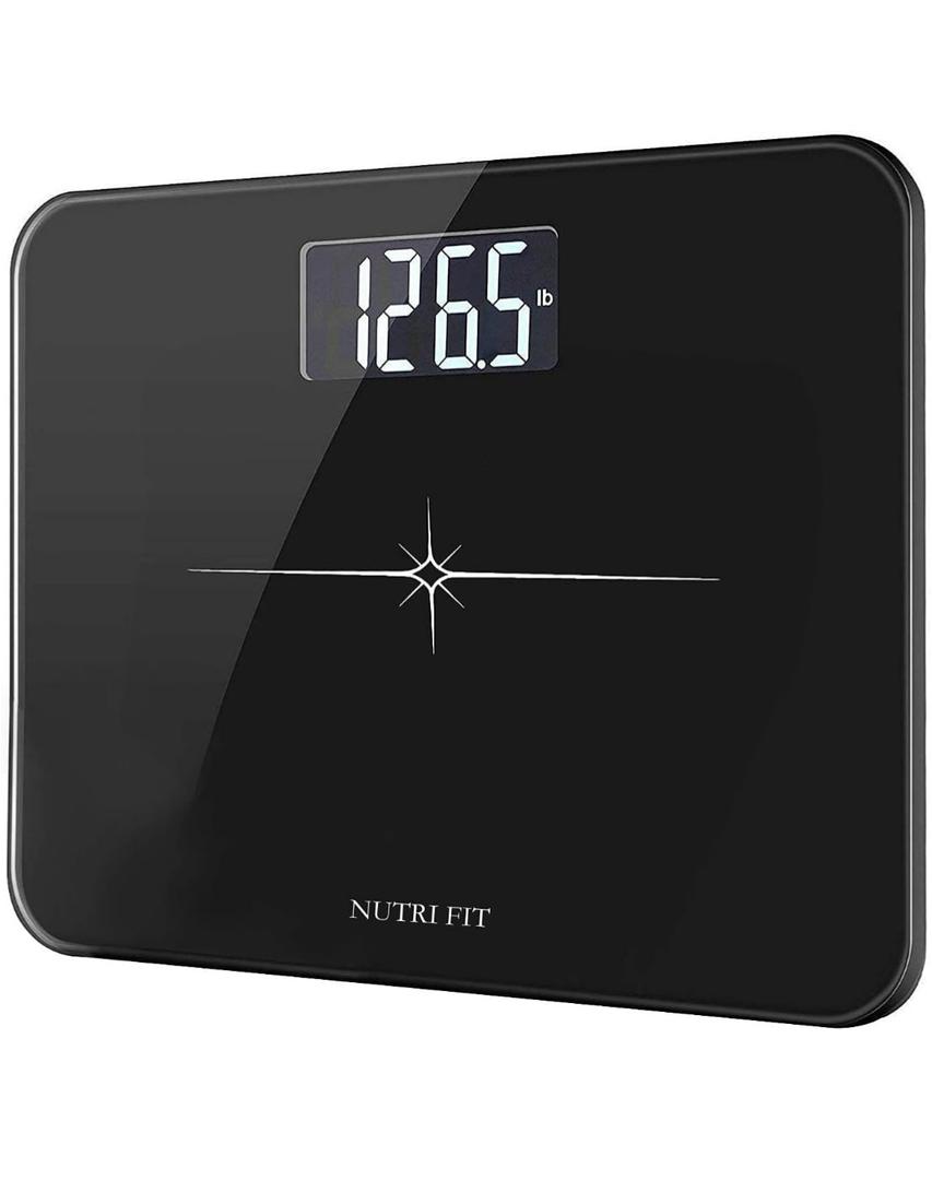 NUTRI FIT Extra-Wide/Ultra-Thick Digital Body Weight Bathroom Scale with 3 Inch Large Easy Read Backlit LCD Display Max Capacity 400lb Step-on Technology, Black