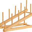 Plate Stands For Display,Wooden Plate Racks Dish Stand Holder, 5-Tier Display Stands For Tabletop Book, Art Print, Puzzle, Cutting Board Kitchen Cabinet Organizer (1 Pack)