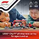 LEGO City F1 Pit Stop & Pit Crew with Ferrari Car Toy - Model Race Car Toy Building Playset for Kids, Boys and Girls, Ages 6+ - F1 Collectible for Fans - Gift Idea for Birthdays - 60443