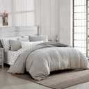 G.H. Bass Plush Sherpa Cable Knit Fluffy Soft Solid Pinsonic Cozy Comforter Set, King, Grey