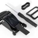 Universal Helmet Quick Release Buckle Kit - Stainless Steel Motorcycle Accessory - One-Handed Release for Full Face, Half, 3/4 D-Ring Helmets - Black(1 Pack)