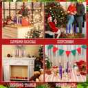 Sliner 8 Pcs Christmas Flower Advent Wreath Ring 5 Candle Holder Taper Gold Advent Ring Metal Candle Holder Table Decoration for Xmas Festival Home Centerpiece Decor