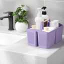 rejomiik Portable Shower Caddy Basket Plastic Cleaning Caddy Organizer Storage Tote with Handle for Bathroom, College, Dorm Room Essentials, Purple