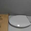 Bemis 1500EC 162 Wood Toilet Seat with Easy Clean & Change Hinges, Elongated, Silver