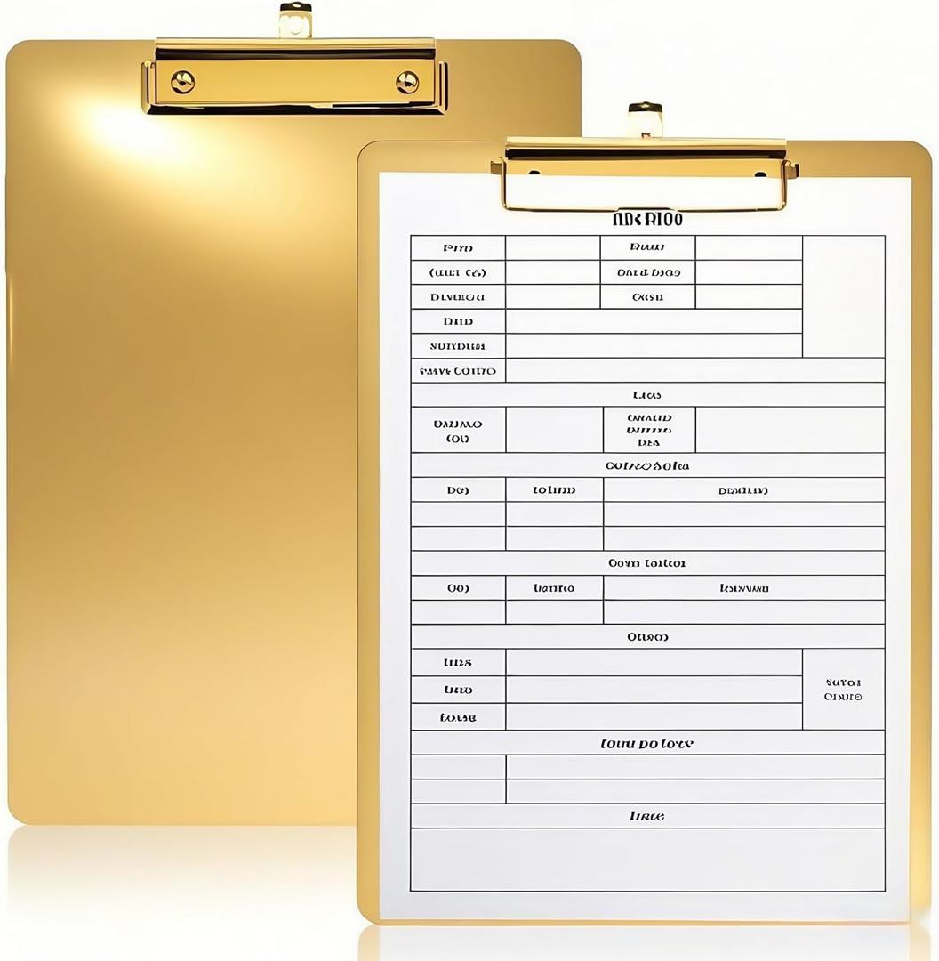 2 Pack Heavy Duty Metal Clipboards, Stainless Steel Clip Board with Low Profile Clip, A4 Letter Size File Holder for Office, Hospital, Laboratory, Jobsite, Warehouses, Hotel, Restaurant