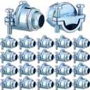 10 Pcs Nm Clamp Type Cable Connectors 1/4 Inch Metal Electrical Box Connectors Wire Clamps for Metallic Conduit Protect Cables Silver, Zinc Alloy