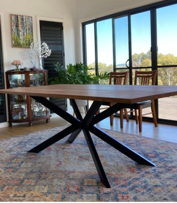30 Inch Modern Table Base Metal Dinning Table Legs with Suction Cups, Heavy Duty Desk Base for Marble,Glass,Wood Top, Set of 4 Furniture Legs for Home,Kitchen,DIY Bench Legs Coffee Table (Black)
