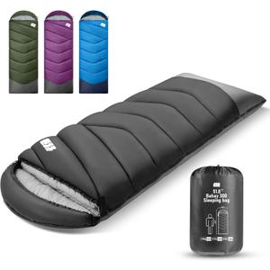 Sleeping Bags for Adults Cold Weather & Warm,Backpacking Camping Sleeping Bag for Tall Girls Boys,Lightweight,Compact,Waterproof Camping Gear for Traveling,Hiking,Hotel,Outdoor & Indoor (4lb-Black)