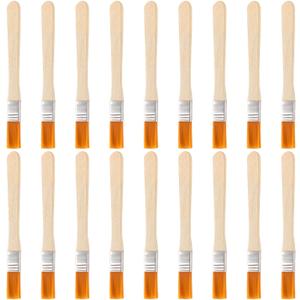 18pcs Flat Paint Brushes, 0.5" Width Soft Nylon Bristle Watercolor Detail Pen Bulk with Wood Handle for Wall Cabinets Fences