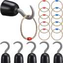 Leitee 15 Pcs Captain Hook Ring Toss Game Pirate Party Toss Game for Kid with Dice Rope Rings for Family Outdoor Yard Sport Party Accessories Captain Birthday Decor