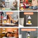 FINPOT Candle Lamp Warmer, Candle Warmer Lamp with Timer & Dimmer, Candle Warming Lamp with USB Charging Ports & 2 Bulbs, Wax Warmer Lamps Scented Candles Home Decor (White)