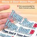 A-SUB Clear Sticker Paper for Inkjet Printers, Waterproof Translucent Printable Vinyl Sticker Paper - 50 Sheets 8.5x11 Inch Glossy Clear Label Paper for Custom Decals