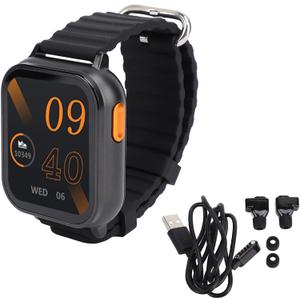 Watch, Smart Watch with Earbuds, NFC 2 in 1 Fitness Smartwatch, Multi Sports Modes, HD Touchscreen, Suitable for (Black)