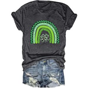 Yimoya Womens Feelin Willie Lucky T-Shirt Casual Shamrock St Patrick's Day Shirt Irish Tees (S)