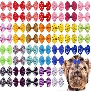 PET SHOW 20pairs Big Bowknot Dogs Hair Bow Clips with French Barrette Clip for Small Medium Large Dogs Puppies Cats Topknot Grooming Hair Accessories