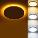 Matane LED Flush Mount Ceiling Light Fixture with Night Light, 1800LM 3000K/4000K/5000K Selectable, Dimmable Low Profile Ceiling Light for Kitchen Bedroom Hallway, 8.7inch Round White