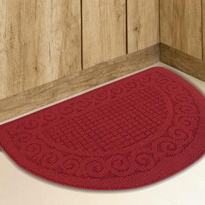 SASTYBALE Christmas Half Circle Kitchen Rugs 18x30 Inch,Non Skid Washable Kitchen Mats for Floor is Made of 100% Polypropylene,Red (1'6" x 2'6" (Semicircular)) SASTYBALE Christmas Half Circle Kitchen Rugs 18x30 Inch,Non Skid Washable Kitchen Mats for Floor is Made of 100% Polypropylene,Red (1'6" x 2'6" (Semicircular))