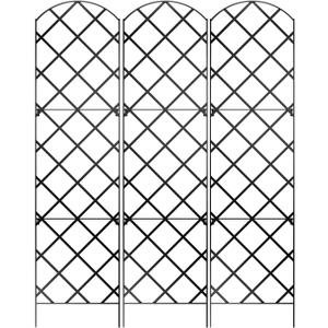 Giant Trellis, 108 high (9 Tall) by 28 Wide Trellis with Arched top - Pack of 3 Complete trellises - By Meranti Home + Garden
