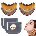 Lymphatic Drainage Massager Face Brush, Lymphatic Contour Face Brush to Sculpt Jawline & Reduce Puffiness Double Chin Reducer, Improves Skin Glow & Absorption, Ergonomic Precise Fit, 2 Pack