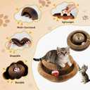 Kitty Curls Magic Organ Cat Scratcher,Interactive Cat Toy with Bell Ball,Durable Cardboard Scratching Pad for Cat Claw Grinding,Fun Cat Toy for Indoor Cats
