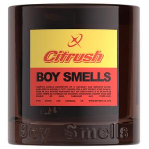 Boy Smells Citrush Candle – Bright Citrus Aroma – Warm Musk Finish – Pomelo Oil – Clean Burning Scented Candle – Long-Lasting Fragrance Throw – Vegan Soy Wax Blend – 8.5oz Glass Jar