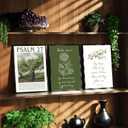 Aglcatie Green Christian Wall Art Poster Set of 6 Bible Verse Wall Decor Pictures Jesus Lamb Scripture Floral Canvas Prints Posters Religious Aesthetic Painting for Bedroom Bathroom 8x10in Unframed