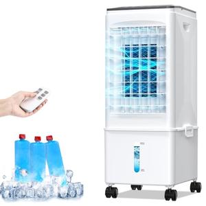 Portable Air Conditioners, 3-IN-1 Portable AC Unit, 2.5 Gal Tank for 24H Fast Cooling, 3 Speeds Swamp Cooler Fan, Quiet Evaporative Air Cooler w/Timer & Remote, Windowless Air Conditioner for Room