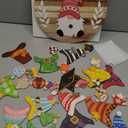 Qunclay Interchangeable Wooden Gnome Decor Holiday Seasonal Gnome Decorations with Magnet Pieces and Detachable Hats Changeable Welcome Sign for Home (Farmouse)