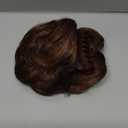 SARLA 2PCS Messy Bun Hair Pieces for Women Detachable Claw Clip Wavy Curly Synthetic Hairpieces for Updos with Tendrils Fake Scrunchies Ponytail Extension Chocolate Multi