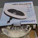 Socket Fan Light with Remote Control, 3 Colors 3000K-6500K Dimmable LED Light Bulb Fan Screw in Ceiling Fan for Bedroom, Kitchen, Storage Room, Closet, Wireless Small Ceiling Fans with Lights - White