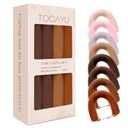 Heatless Curls Overnight Set - 8PCS Jumbo Velvet Hair Rollers to Sleep In, Soft Flexi Rods for No Damage Curls and Waves (Purple-Brown)