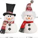 1 Pair Christmas Snowman 2025 Indoor Decorations, Xmas Animated Plush-Knit Collectible Plush Doll, Adjustable Red Bowler Pointed Hat, Home Holiday Ornaments 2 pcs 9.4 inch