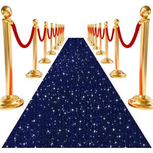 Glitter Aisle Runner for Wedding Ceremony Navy Blue Aisle Runner 4ftx20ft Event Carpet Aisle Runners Sequin Aisles Runner Shimmer Carpet Runners for Party Baby Shower Bridal Reception Decor