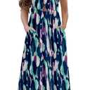 HOSIKA Girls Floral Maxi Dress Boho Ruffle Sleeve Pleated Casual A-line Swing Dresses with Pockets 6-12 Years (Multicolor)