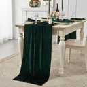 Velvet Table Runner ,Soft Luxurious Fall Table Runners 120 Inches Long,for Wedding Bridal Shower Thanksgiving Christmas Decoration,20*120 Inches, Emerald Green