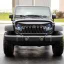 Matte Black Front Grill, Shark Grille Compatible with 2007-2018 Jeep Wrangler Rubicon Sahara Sport JK JKU