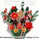 Christmas Flowers Bouquet Building Set, Xmas Rose Flower Building Block Compatible with Lego Flowers - Xmas Gift for Teen - Artificial Flowers Collection Home Decor, 865pcs