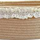 Yimi's Dream Baskets for Gifts Empty, Small Brown Storage Basket for Shelves, Decorative Jute Woven Basket for Nursery, Baby Shower, Christmas, Families (Oval, 12"x 8"x 5")