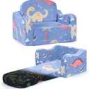 aodisman Thick Comfy Toddler Chair and Couch for Kids,2-in-1 Soft Plush Fold Out Sofa for Children,Convertible Couch to Lounger for Toddler