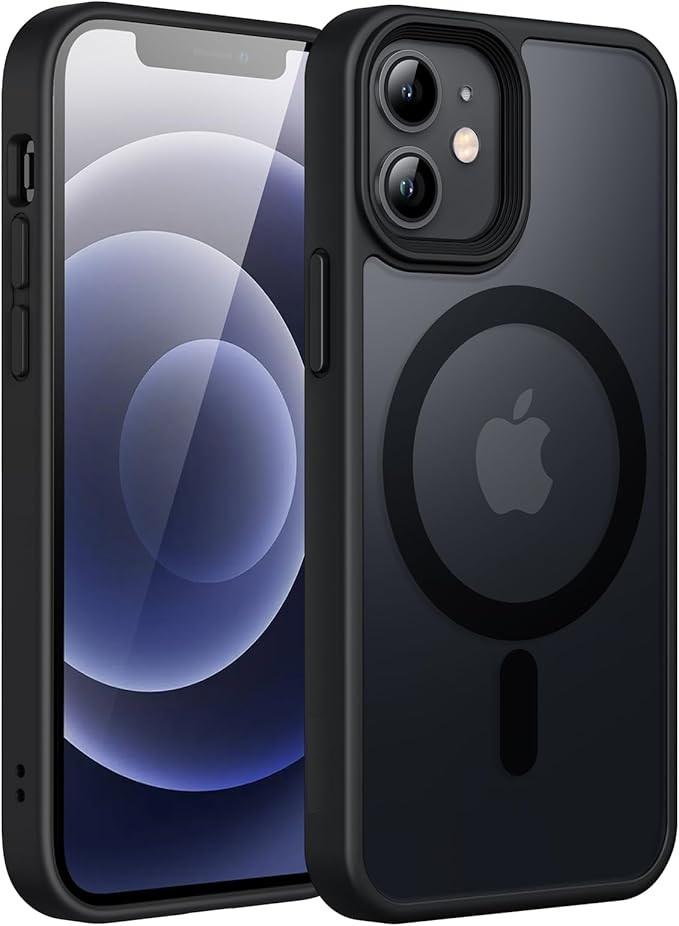 TORRAS Magnetic Guardian Case Designed for iPhone 13 Mini [Military Grade Drop Tested] [MagSafe Compatible] Slim Translucent Matte Case for iPhone 13 Mini, Matte Black