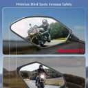 KEMIMOTO Motorcycle Mirrors, 360° Rotatable Rear View Side Mirror with Anti-Vibration 8MM 10MM Bolts, Convex Mirror with Anti-Shake Screws Compatible with GROM, Navi, Z125, Z400, MT-07, MT-09, KLR650, 5.9 inches x 3.1 inches
