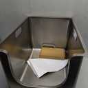 Stainless Steel Cat Litter Box with Wheels, High Side Metal Pan (22.5"x14.5"x12")