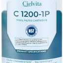 Cielvita C1200 4 oz Media Pool Filter Cartridge Replacement for Hayward StarClear Plus C1200 CX1200RE, for Pleatco PA120, for Unicel C-8412, for Filbur FC-1293, NSF/ANSI 50 Certified, 120 sq.ft