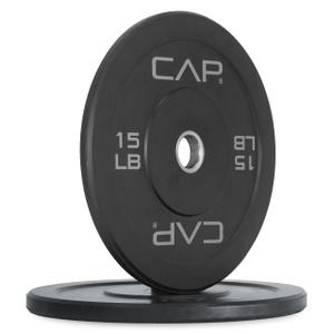 CAP Barbell Rubber Olympic Bumper Plates 15 LB ,Pair, 
Designed to accommodate Olympic barbells (with 2-inch center hole)